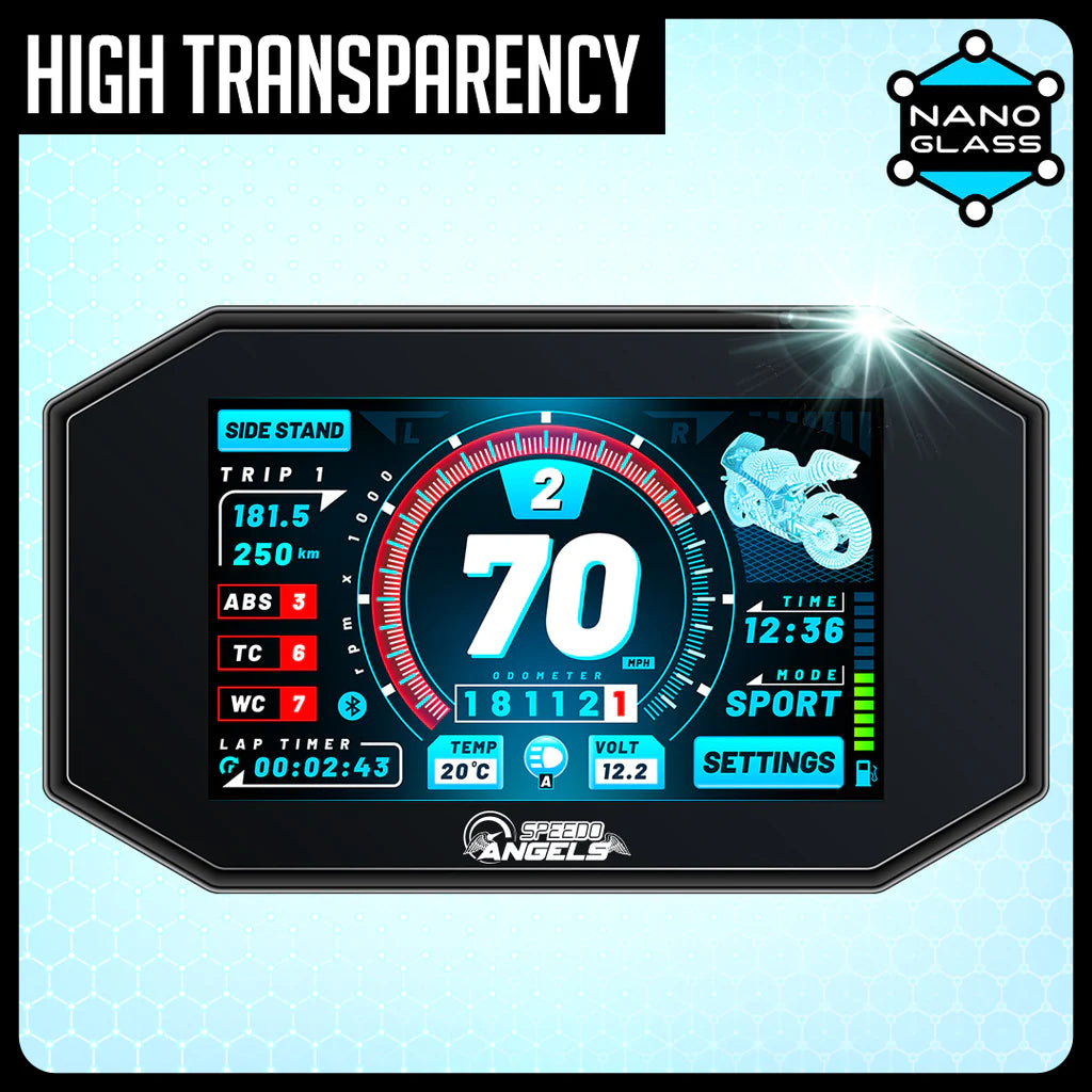 SPEEDO ANGELS BMW G310R/GS 2017+ NANO GLASS DASHBOARD SCREEN PROTECTOR (2 X ULTRA-CLEAR) (SABM14NG2)