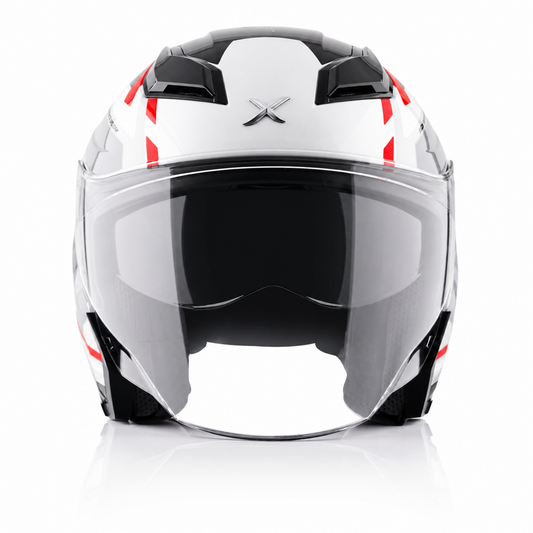 Axor Kylo Bean White Red - Open Face Helmet