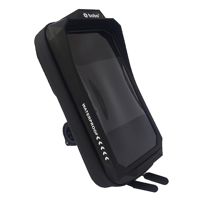 BOBO BM13 Zip Box Fully Waterproof Bike/Motorcycle/Scooter Mobile Phone Holder Mount, Ideal for Maps and GPS Navigation (Black)