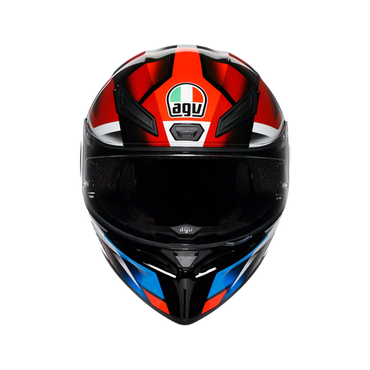 Motorcycle full face sports helmet black red blue