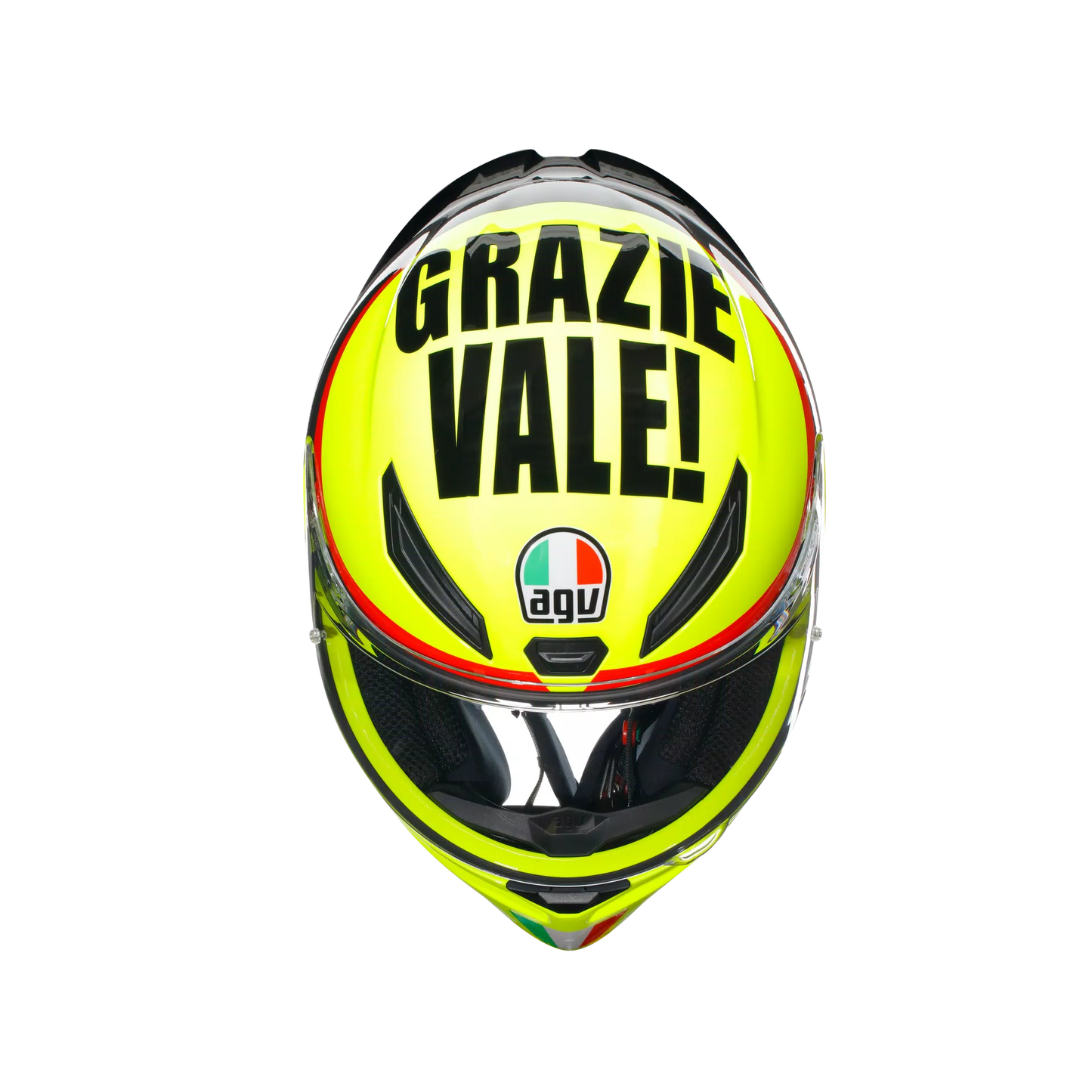 Motorcycle full face helmet light green black number 46 grazie vale design