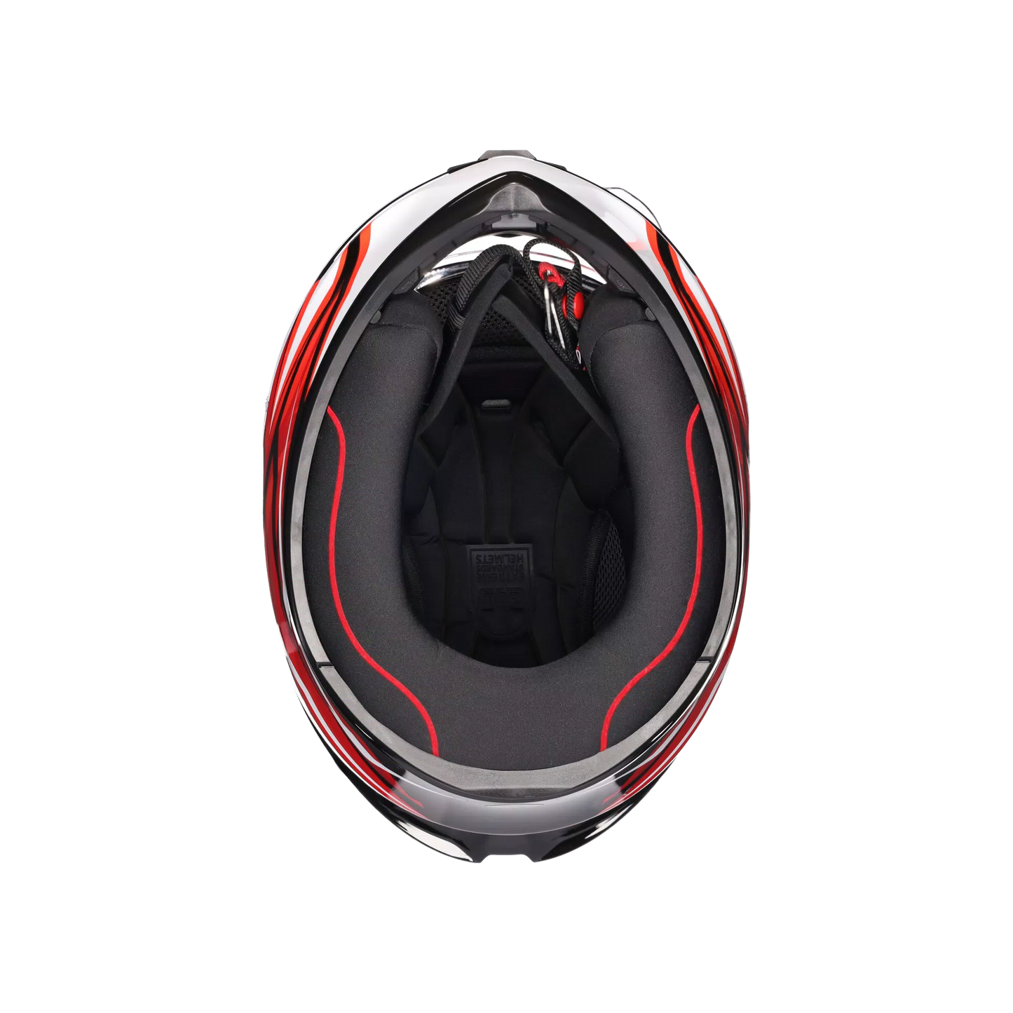 Motorcycle full face sports helmet black red white