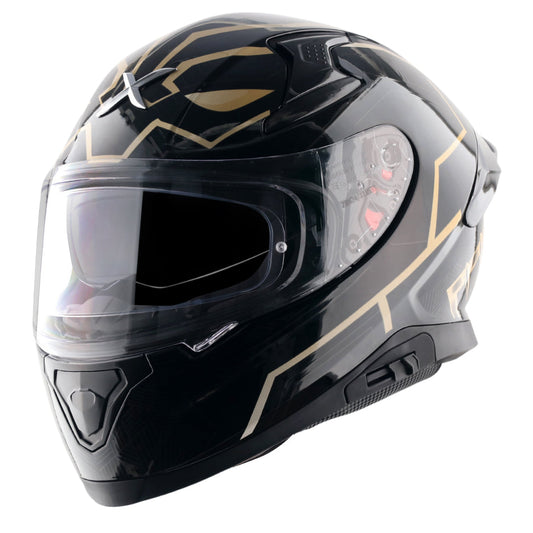 Motorcycle full face helmet black gold marvel Black panther graphics (Licensed)