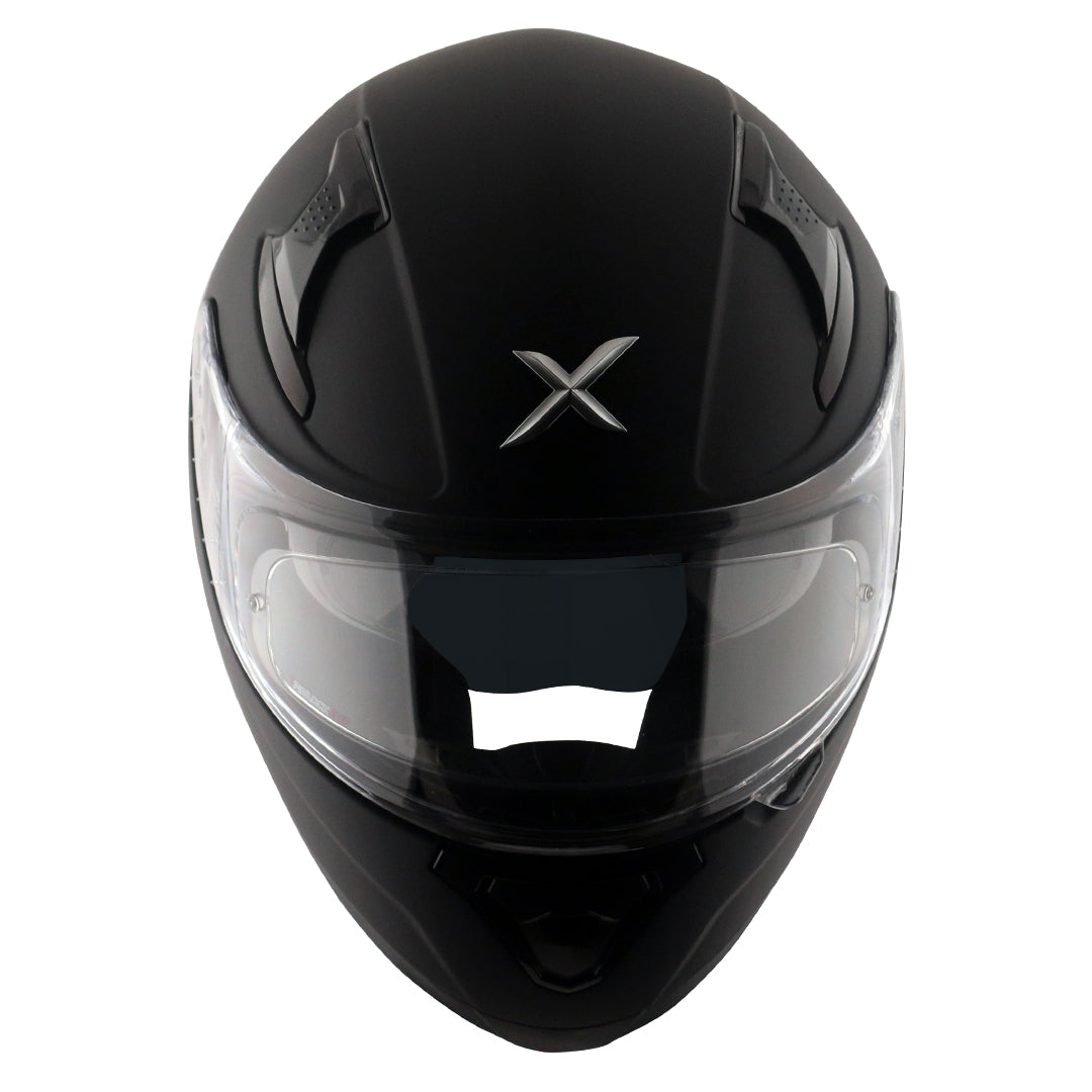 Motorcycle full face solid dull black helmet with pinlock and sunvisor