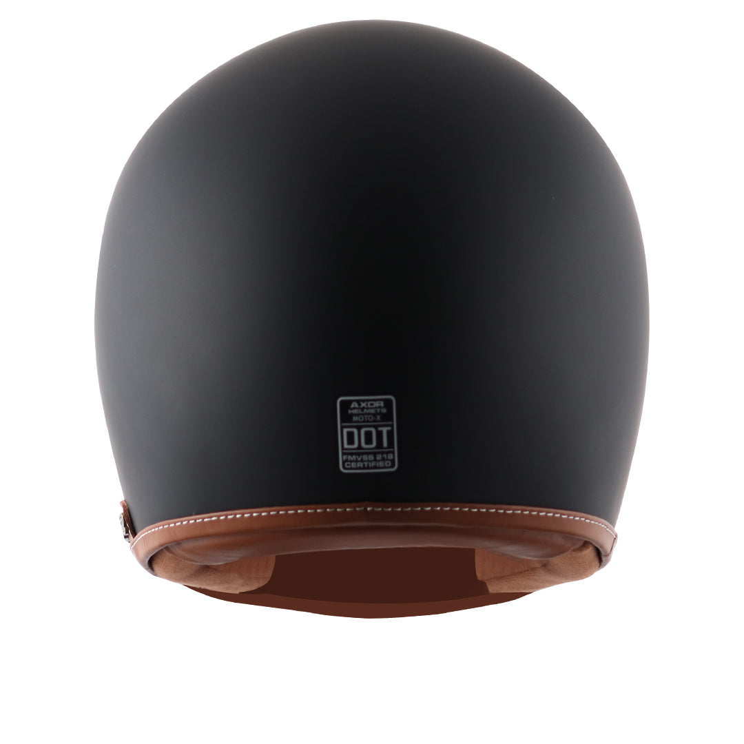 Motorcycle full face helmet retro style with peak visor Matte black