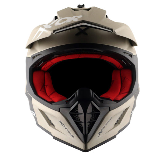 Motorcycle motocross / ADV Helmet glossy Nickel Off roading removable peak