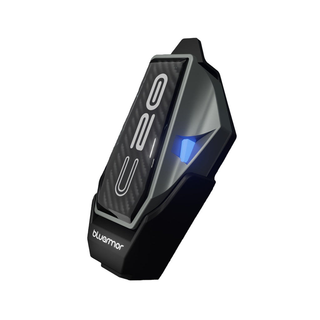 Motorcycle intercom system black with silver - mesh connect - lighting