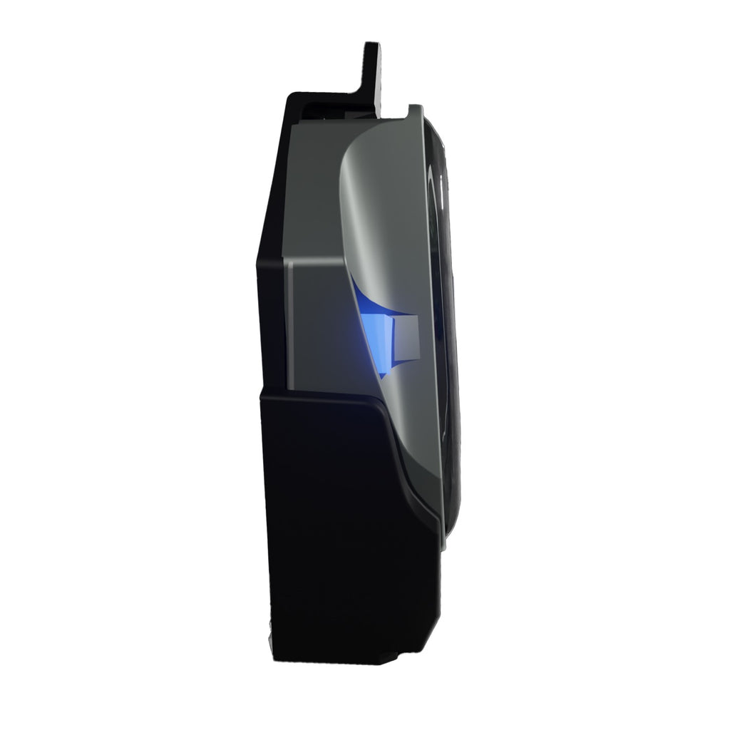 Motorcycle intercom system black with silver - mesh connect - side view