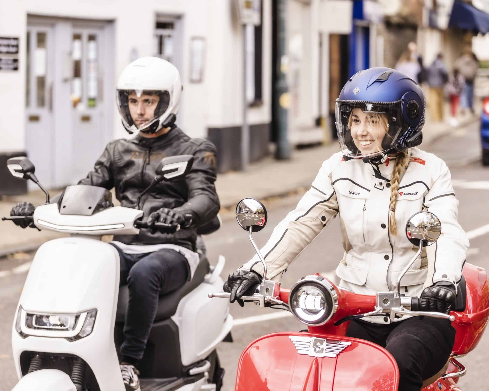 black intercom system by cardo for motorcyclists