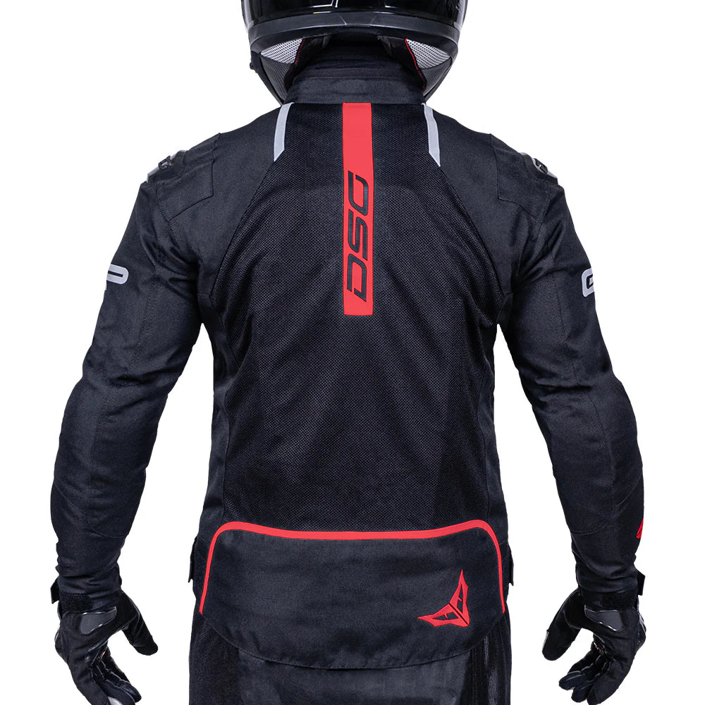 Motorcycle Riding Mesh racing jacket black with red all armour CE - Level 2