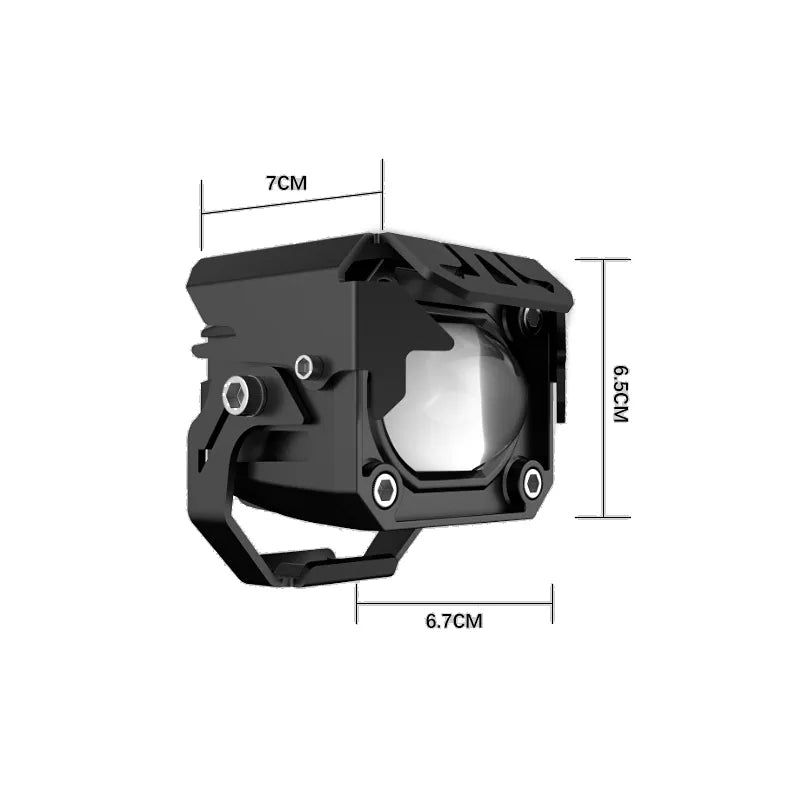 Motorcycle Aux/Fog round lights with square casing waterproof with switch