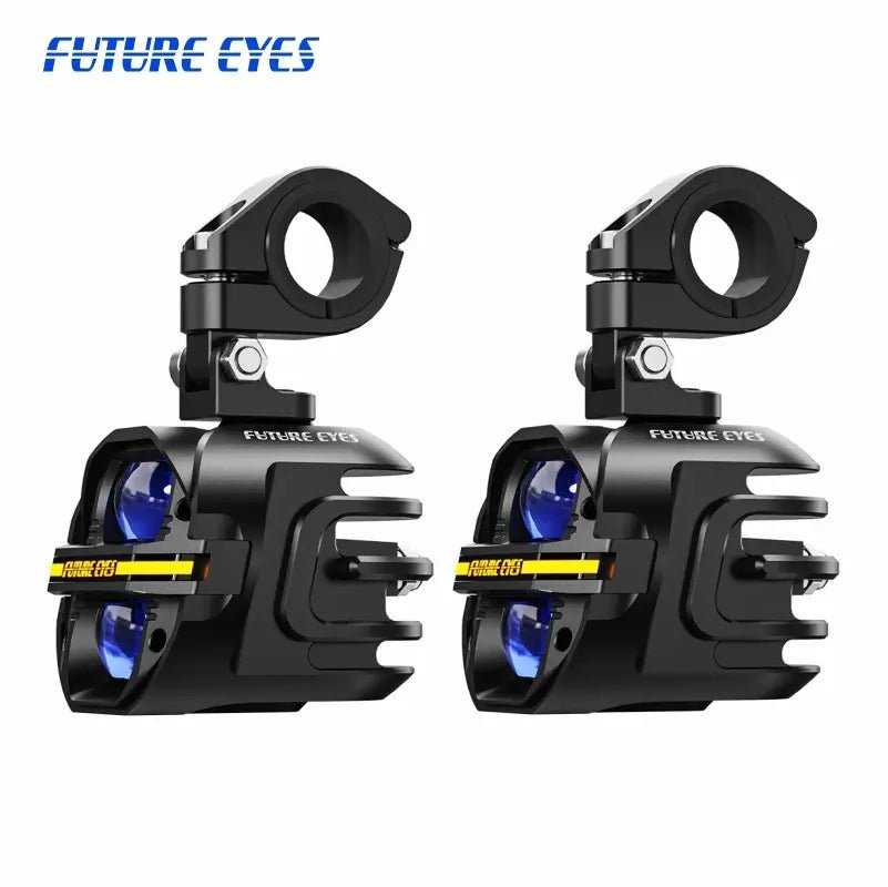 Motorcycle fog aux lights with modes and adjustable by future eyes