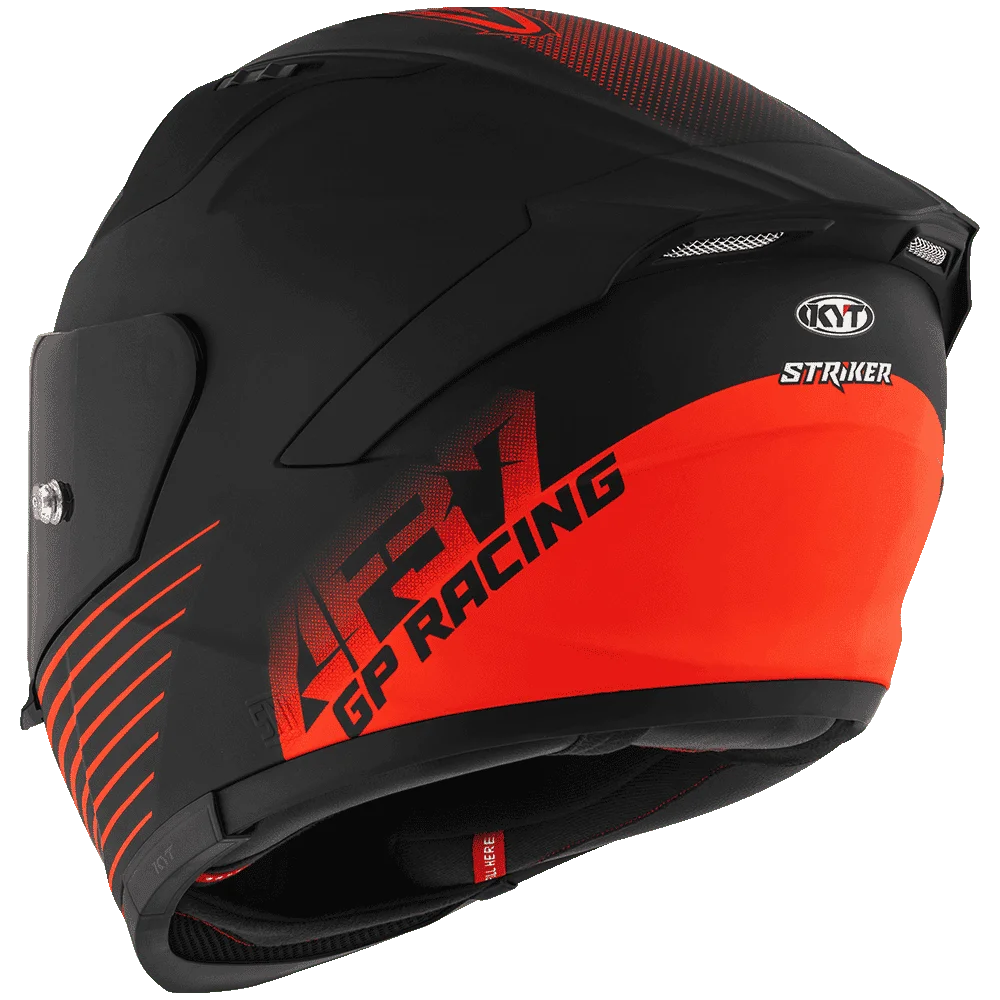 Motorcycle riding Black with red text graphic helmet ISI certified