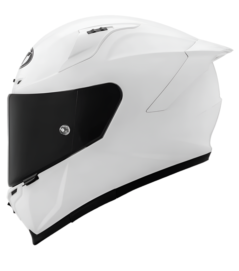 Motorcycle full face solid white helmet