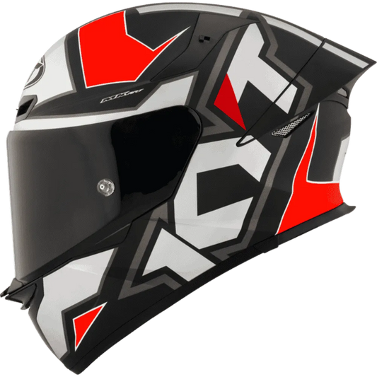 Motorcycle full face Grey with red geometric KYT helmet