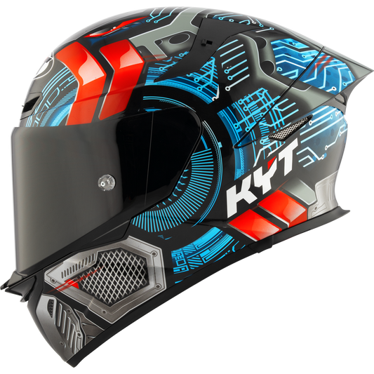 Motorcycle full face helmet black blue red grey electro hi tech synchrotron graphical - ece / ISI