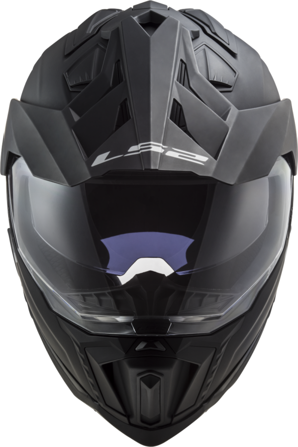 Motorcycle full face black adventure trail off road helmet with peak