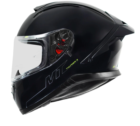 Motorcycle full face helmet gloss black