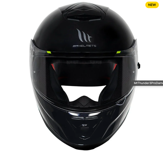 Motorcycle full face helmet gloss black