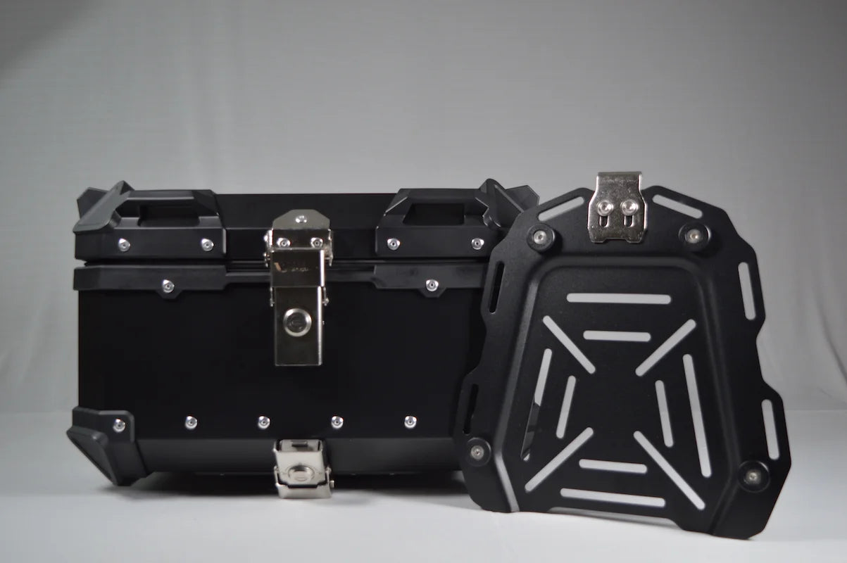 Motorcycle luggage top box black with aluminium built 35 litres