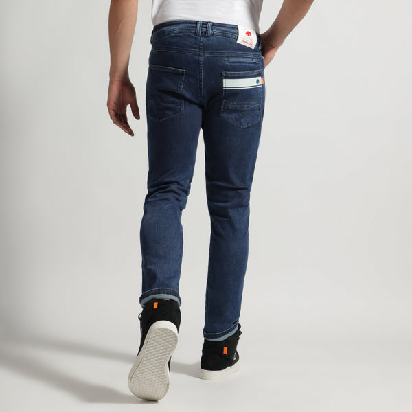 Motorcycle riding denim blue with armours D3O,cordura,temp. regulated back