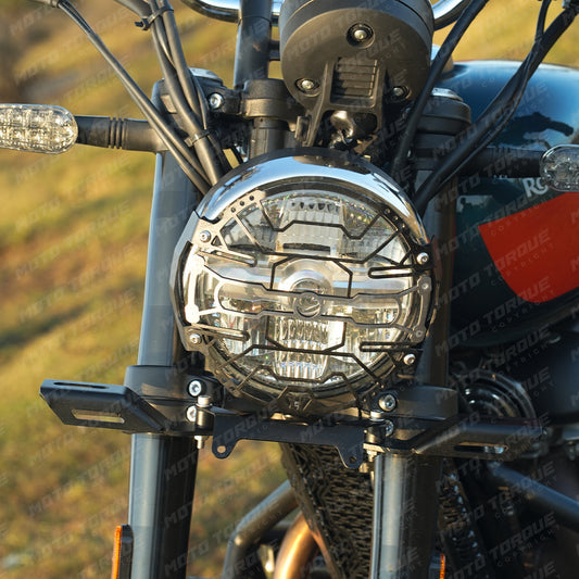 Motorcycle headlight grill black for royal enfield bear 650