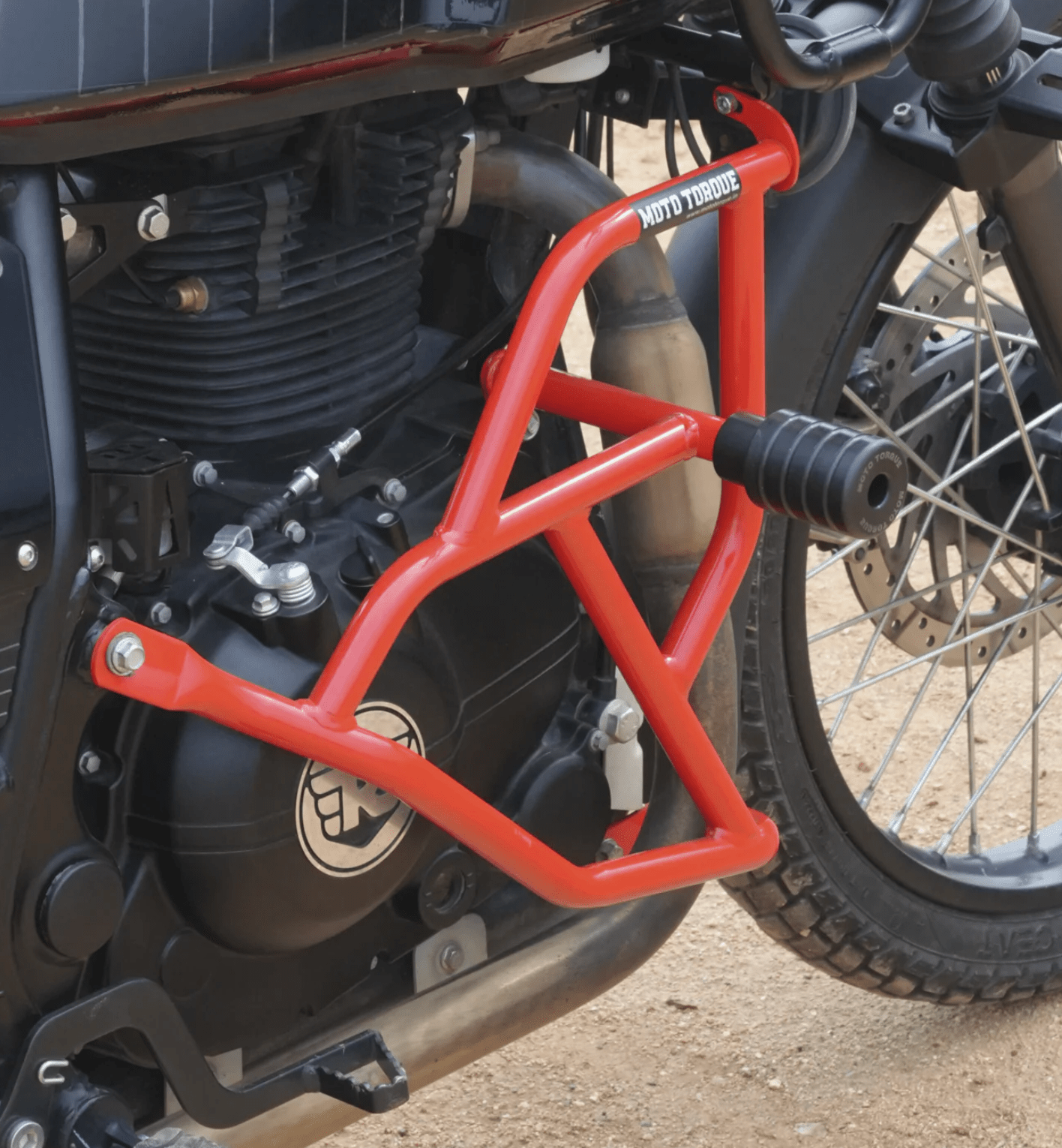 Motorcycle red crash guard for Himalayan 411 Royal enfield