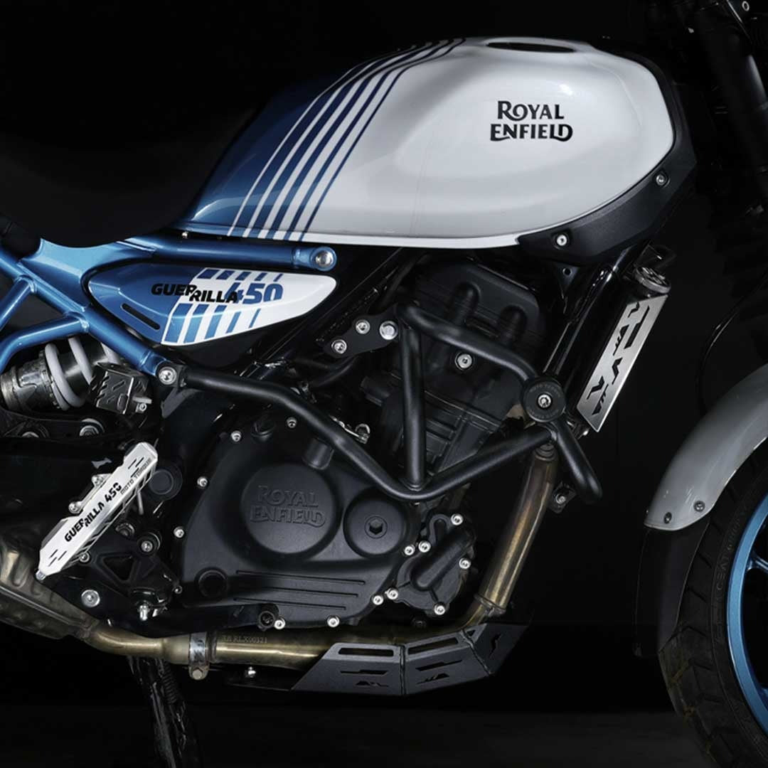 Motorcycle black crash guard for Royal Enfield Guerilla 450