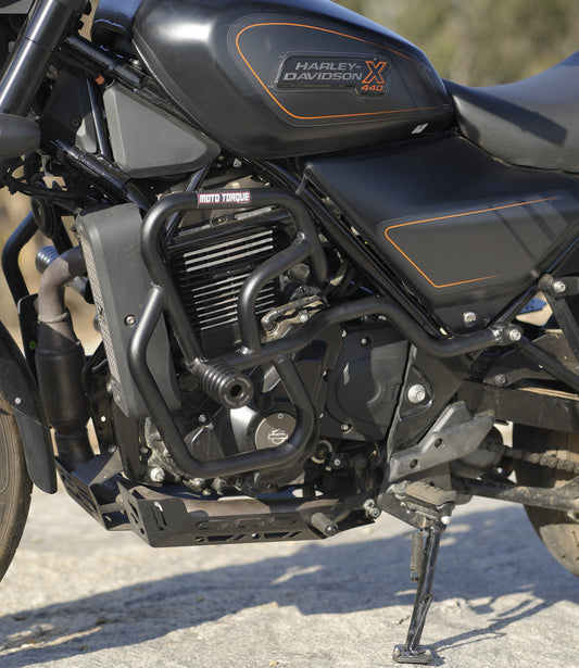 Motorcycle crash guard black for harley davidson x440