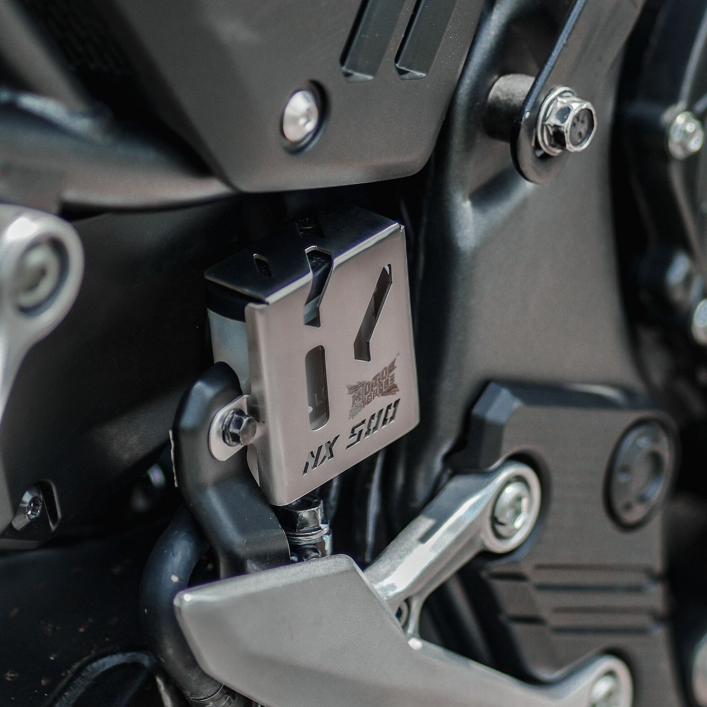 Motorcycle stainless steel reserve oil guard / break liquid guard for honda nx500