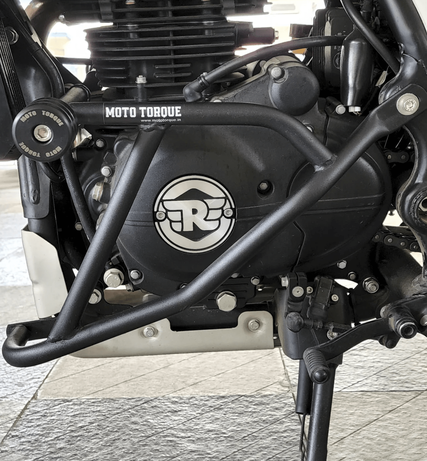 Motorcycle crash guard black for royal enfield himalayan and scram