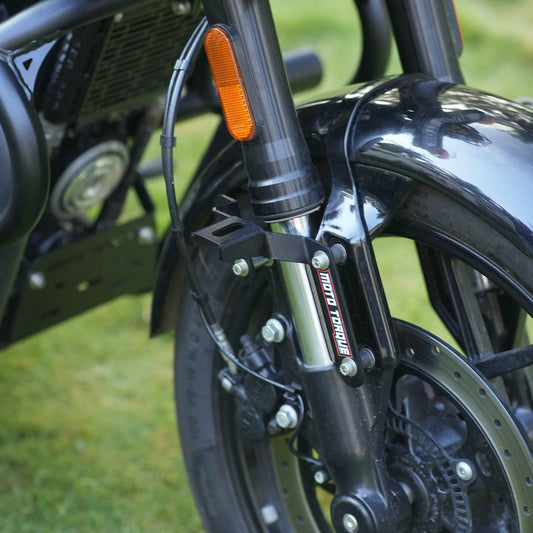 Motorcycle fog/aux light mount black for royal enfield shotgun 650