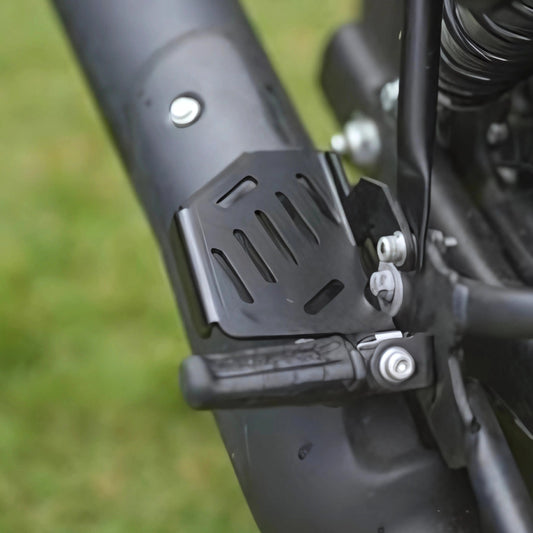 Motorcycle pillion comfort footrest for touring - black for royal enfield shotgun 650