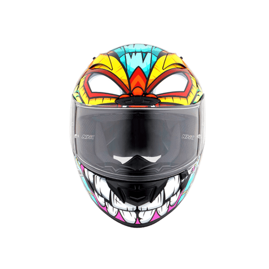 Motorcycle NHK colourful bird eyes with feathers graphic multicolour