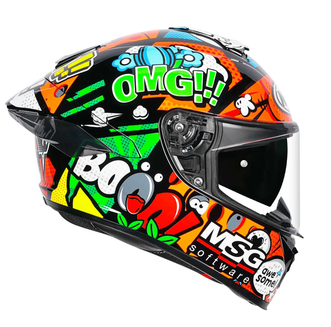 Motorcycle Full face helmet Multicolour Graphic with texts by NHK