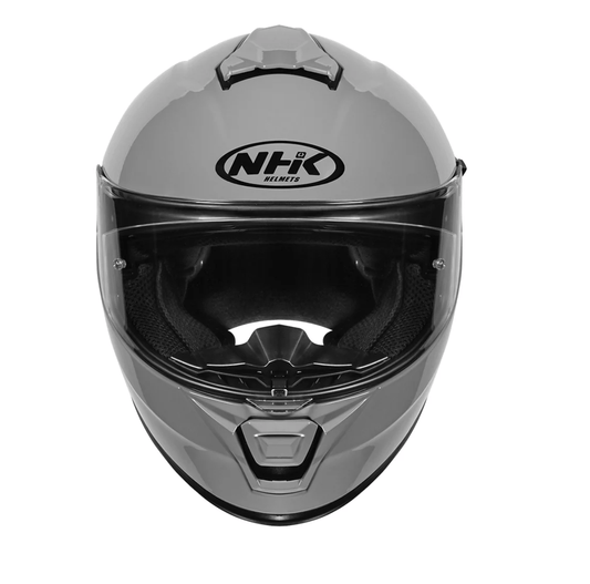 Motorcycle full face helmet solid gloss grey
