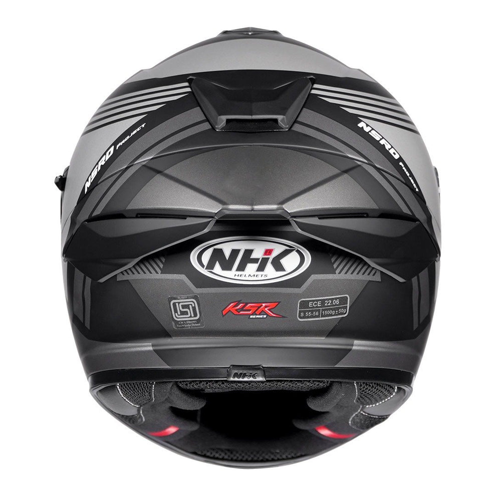 Motorcycle stripped black grey black full face helmet ISI/ECE - dual visor