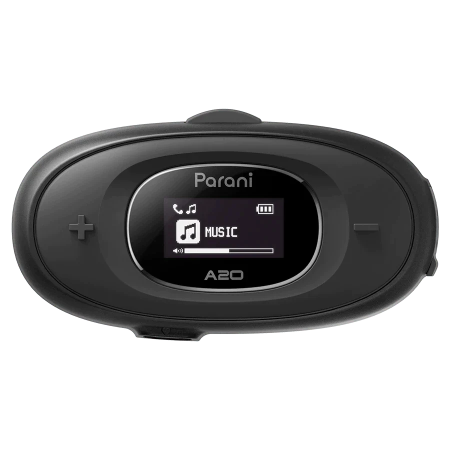 Motorcycle helmet intercom system by parani with display and volume control black