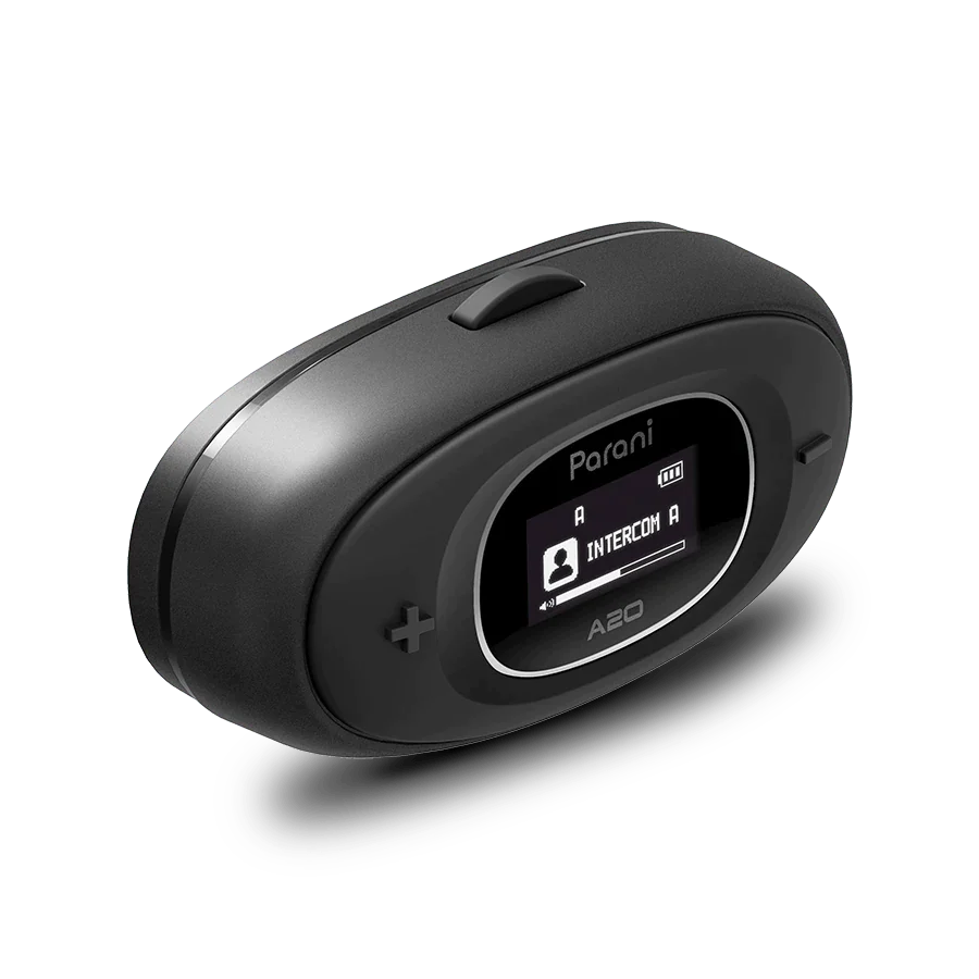 Motorcycle helmet intercom system by parani with display and volume control black