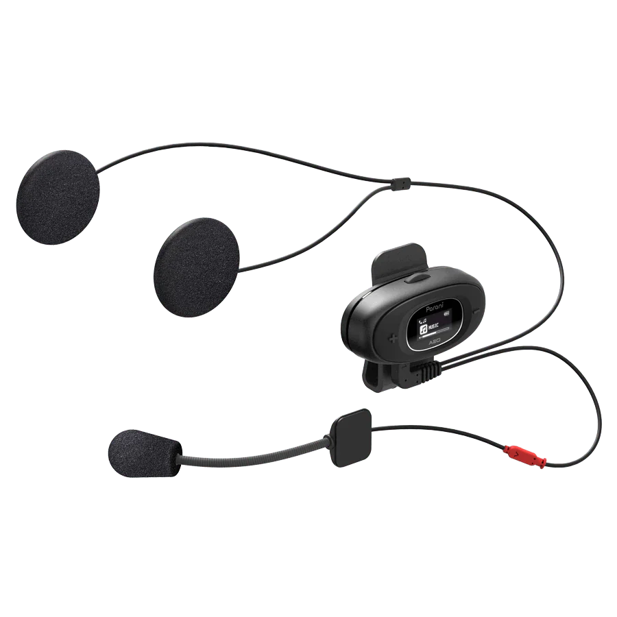 Motorcycle helmet intercom system by parani with display and volume control black