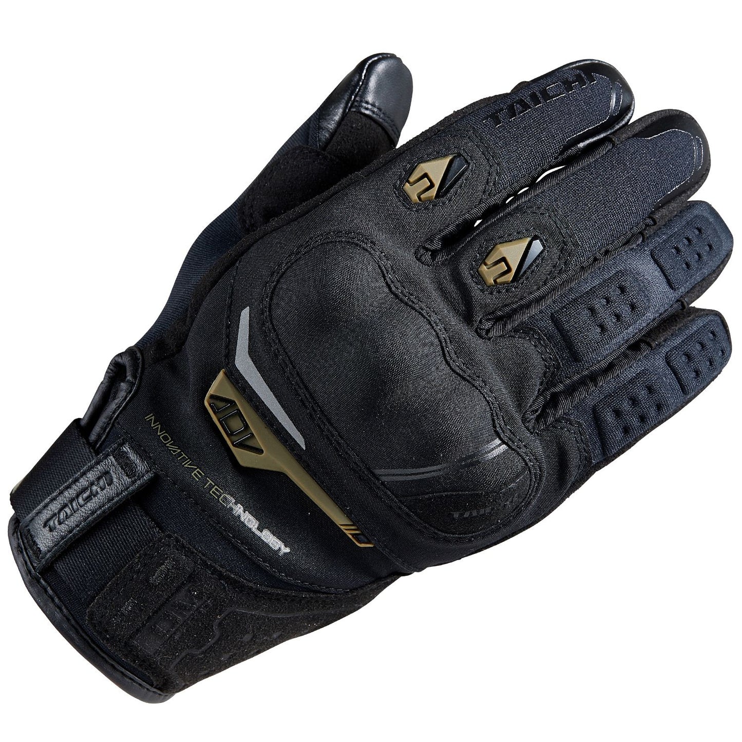 Motorcycle waterproof riding gloves with tpu protectors black and khaki