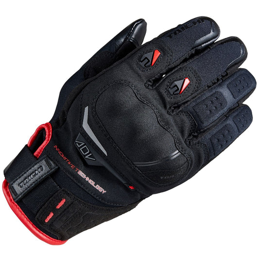 Motorcycle waterproof riding gloves with tpu protectors black and red