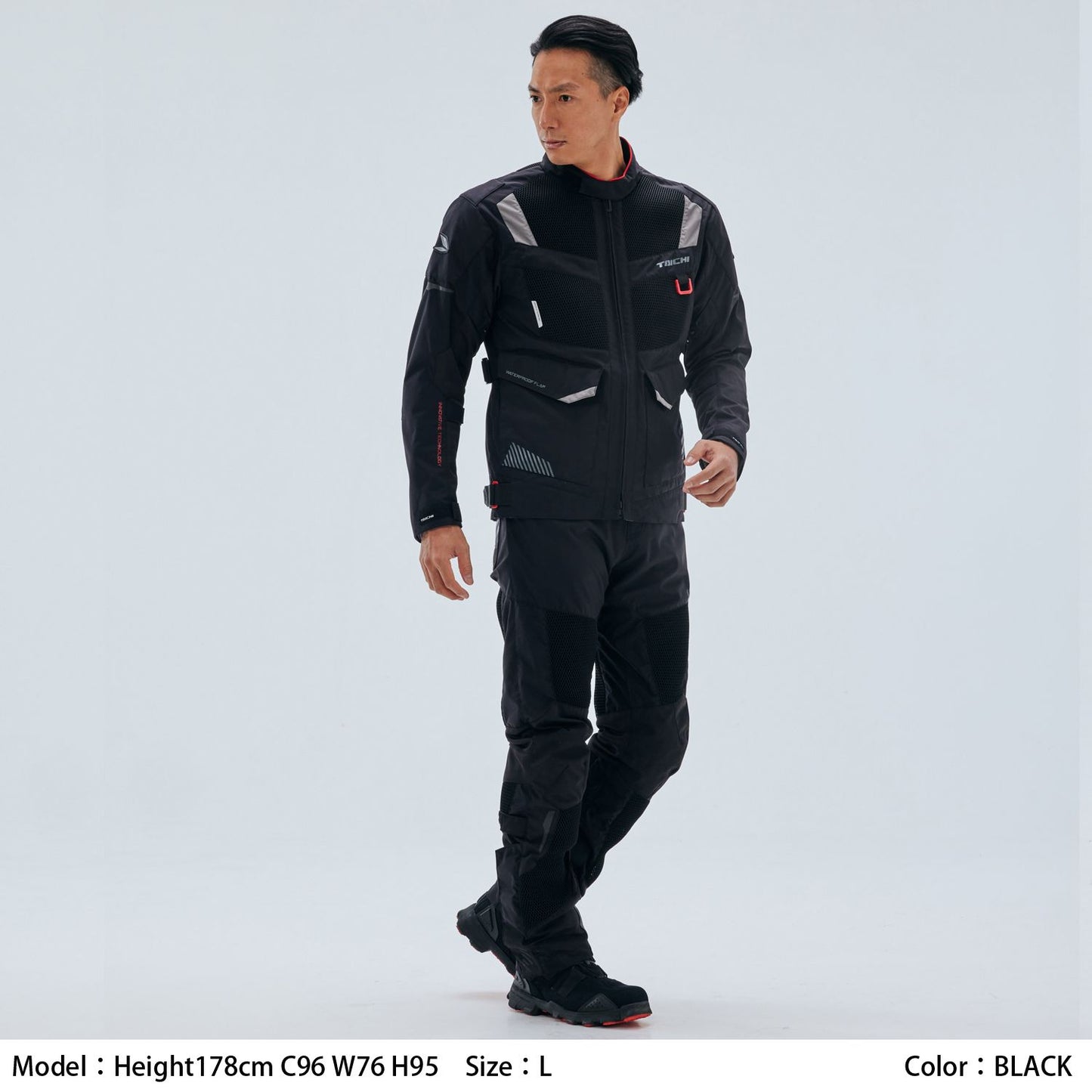 Motorcycle air mesh CE level 2 riding pants black