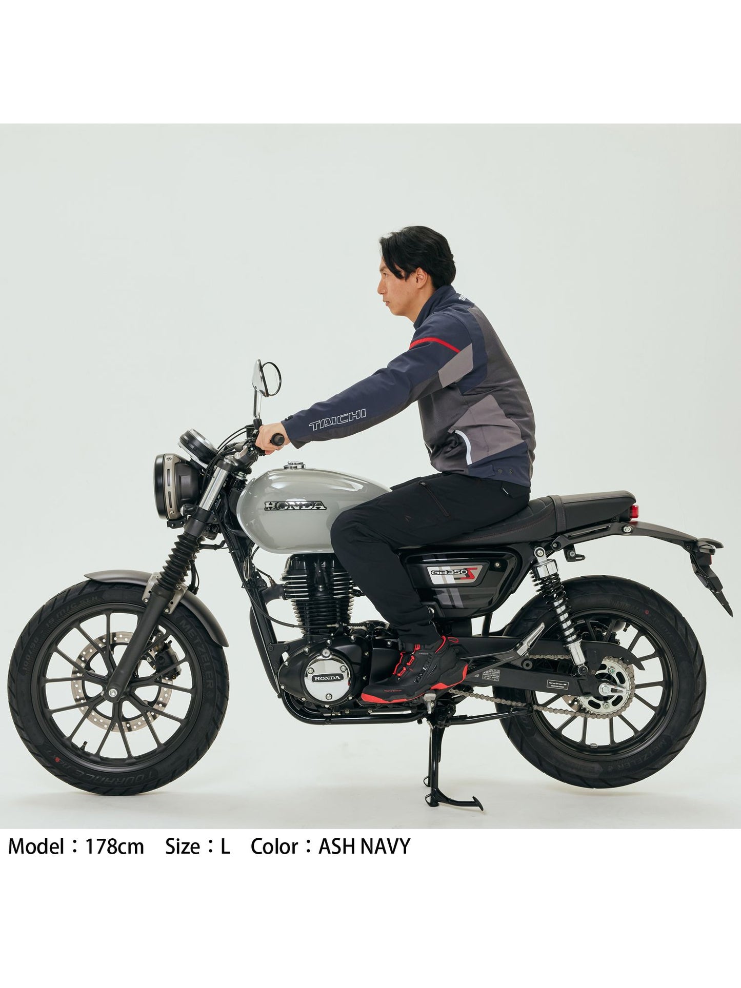 Motorcycle sporty mesh riding jacket CE level 2 Ash navy