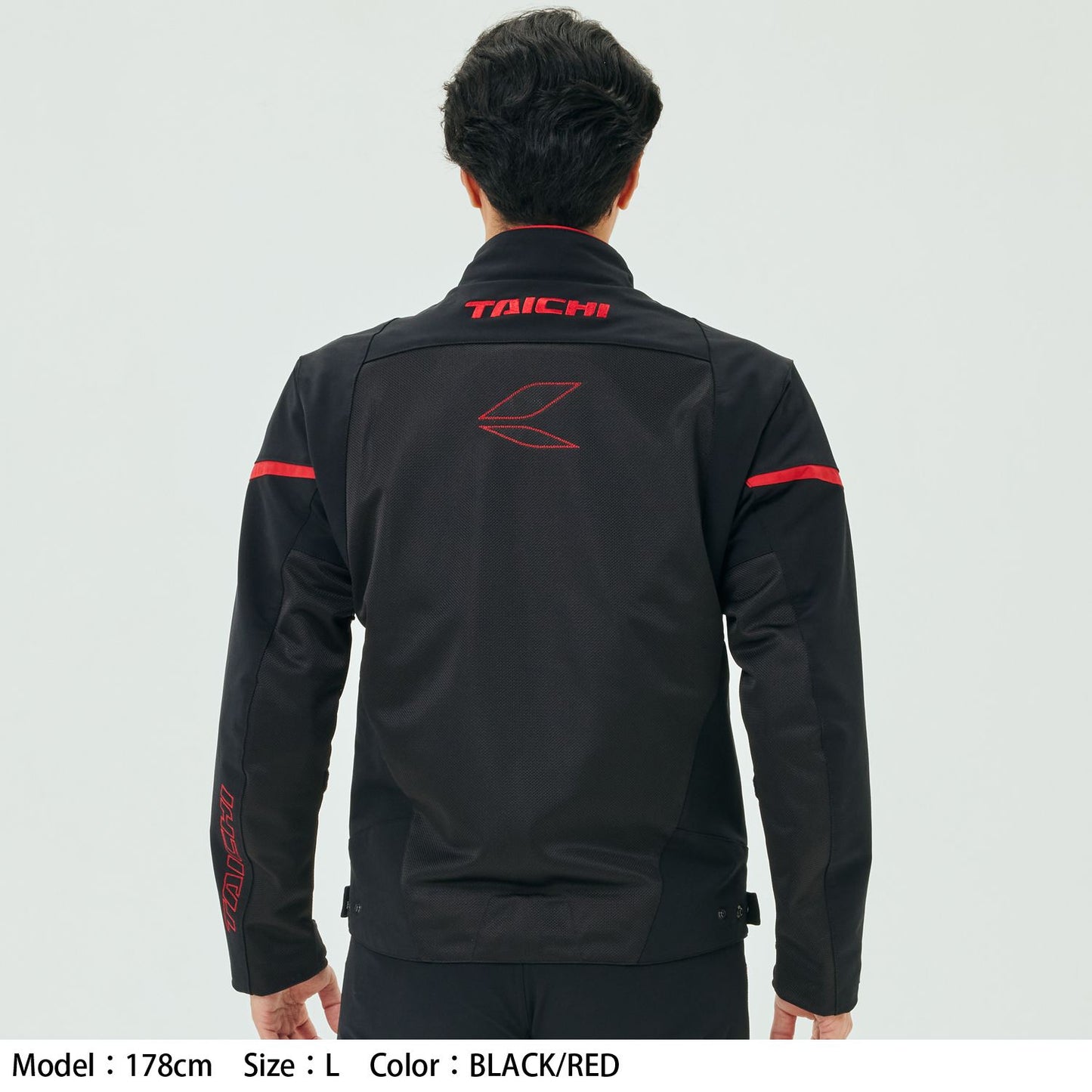 Motorcycle sporty mesh riding jacket CE level 2 black red