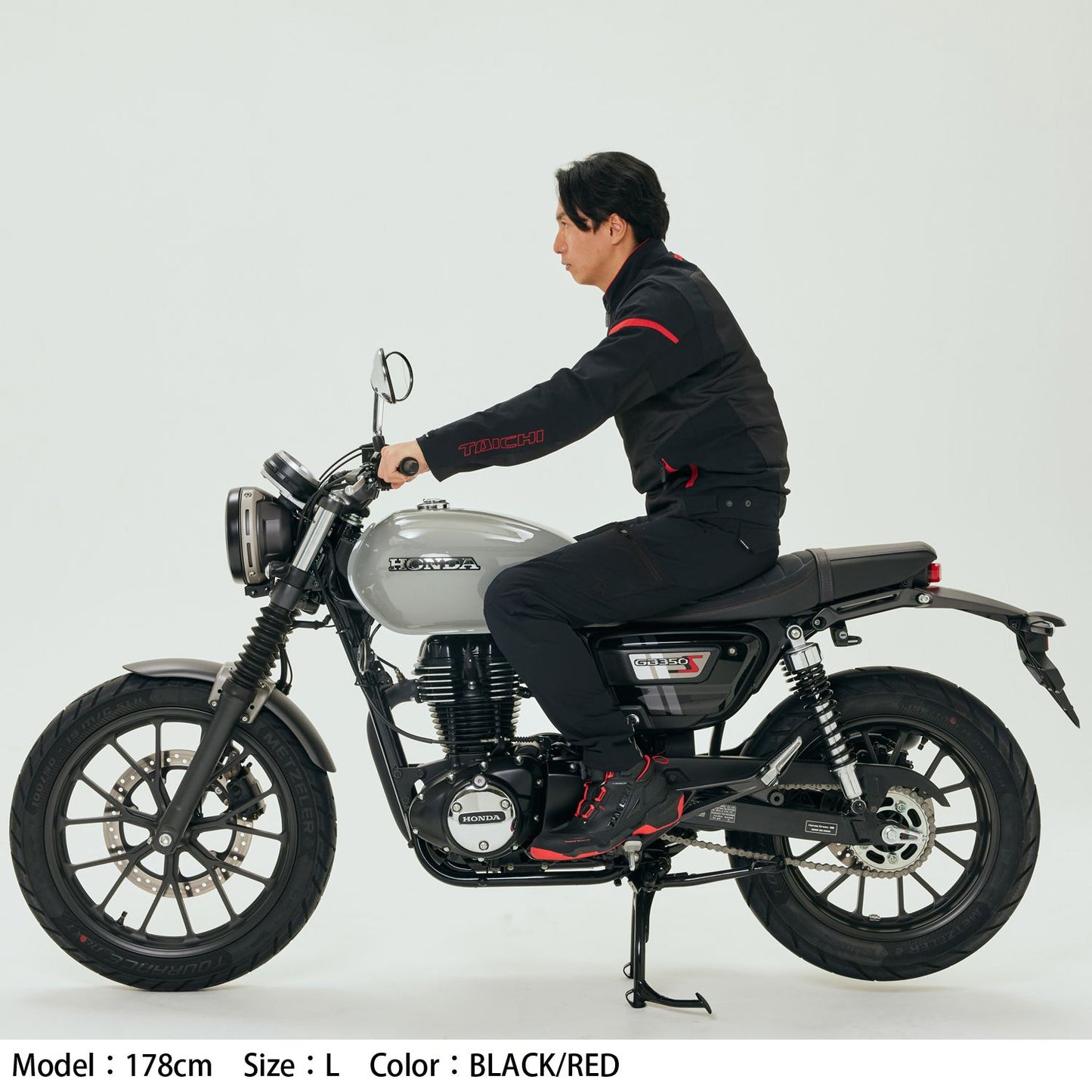 Motorcycle sporty mesh riding jacket CE level 2 black red