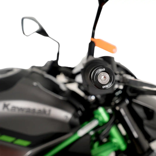 Motorcycle black tip silver body bar-end slider for kawasaki zx6r, zx4r , z900