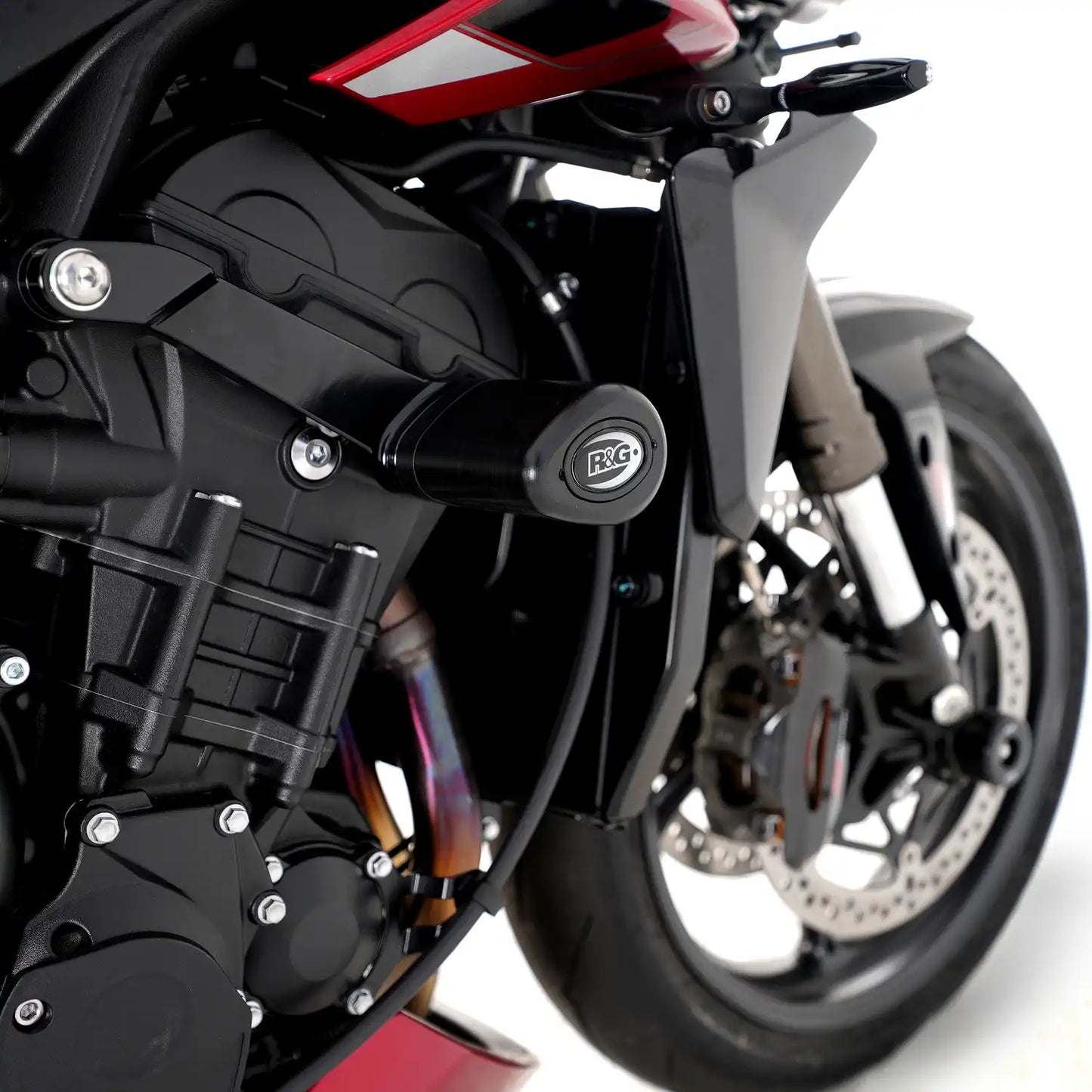 Motorcycle aero style crash guard / crash protector black for triumph speed triple 765r/rs 2017+