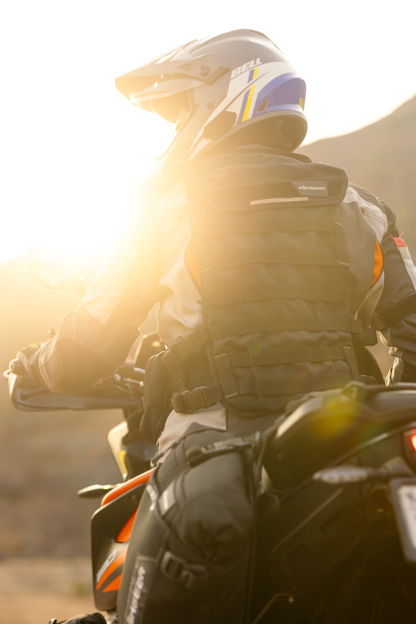 Motorcycle hydration pack black with attached hip pouch