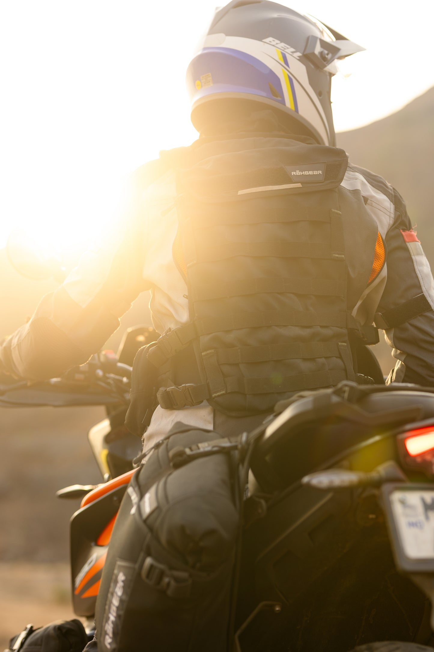 Motorcycle hydration pack black with attached hip pouch